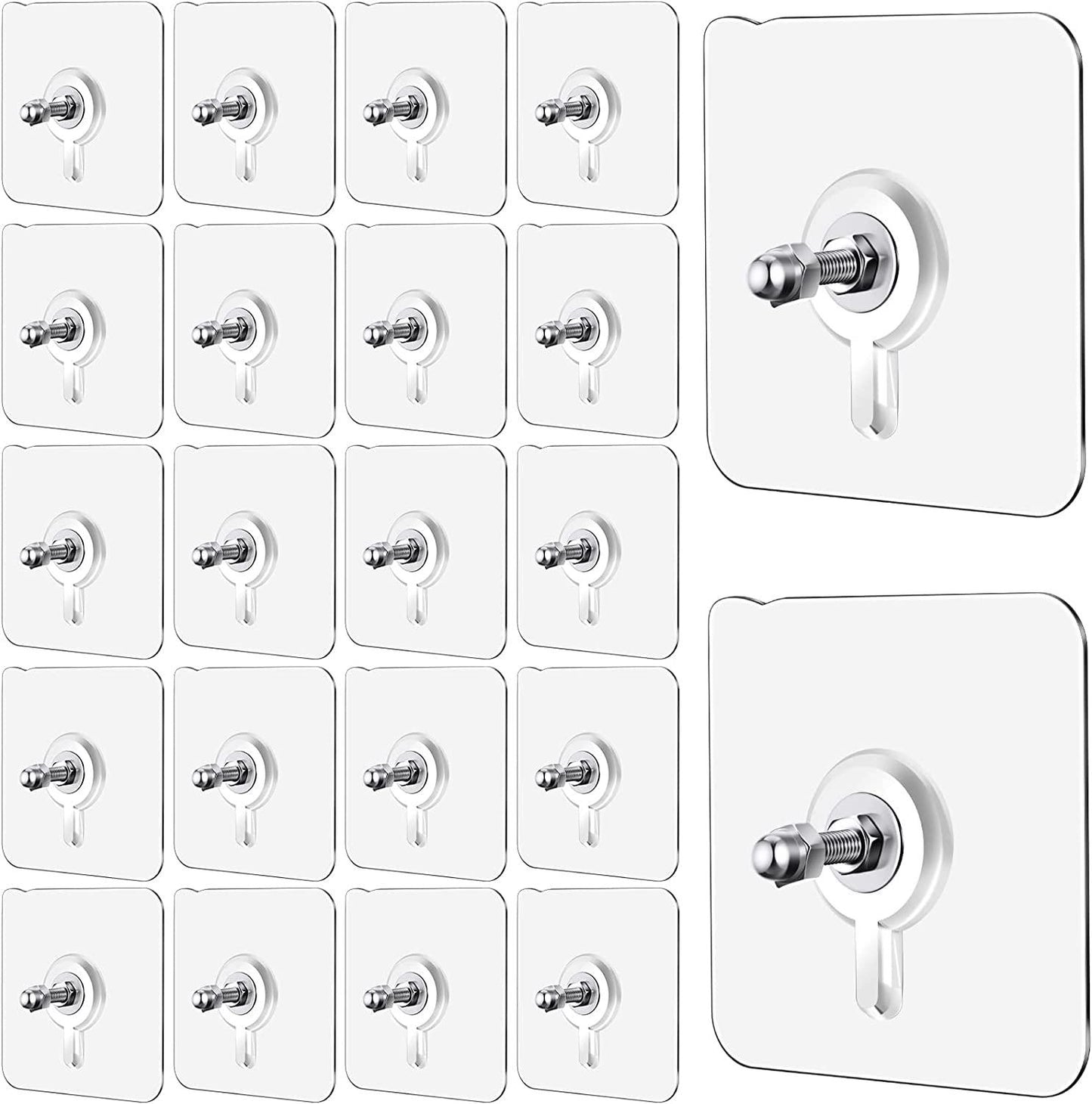 Self Adhesive Wall Hooks – Heavy Duty Stainless Steel (Pack of 10 & 20)