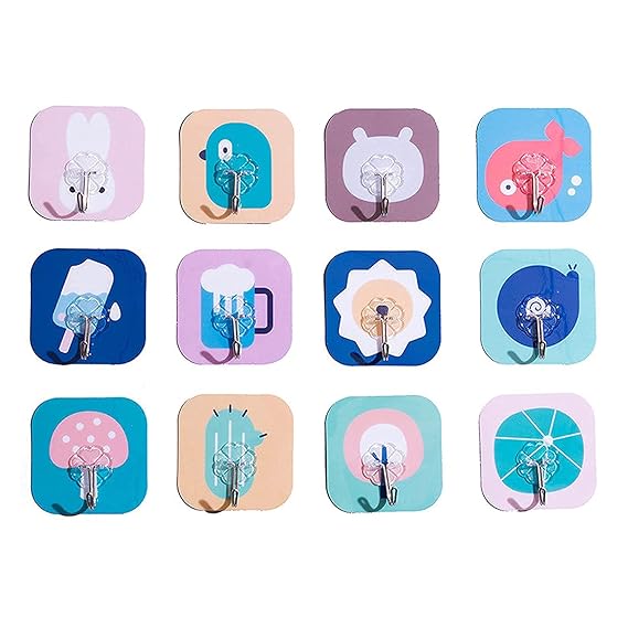 Hooks-Cartoons Strong Adhesive Wall Sticky Hooks(Pack of 6)