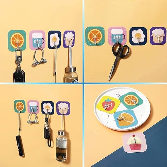 Hooks-Cartoons Strong Adhesive Wall Sticky Hooks(Pack of 6)