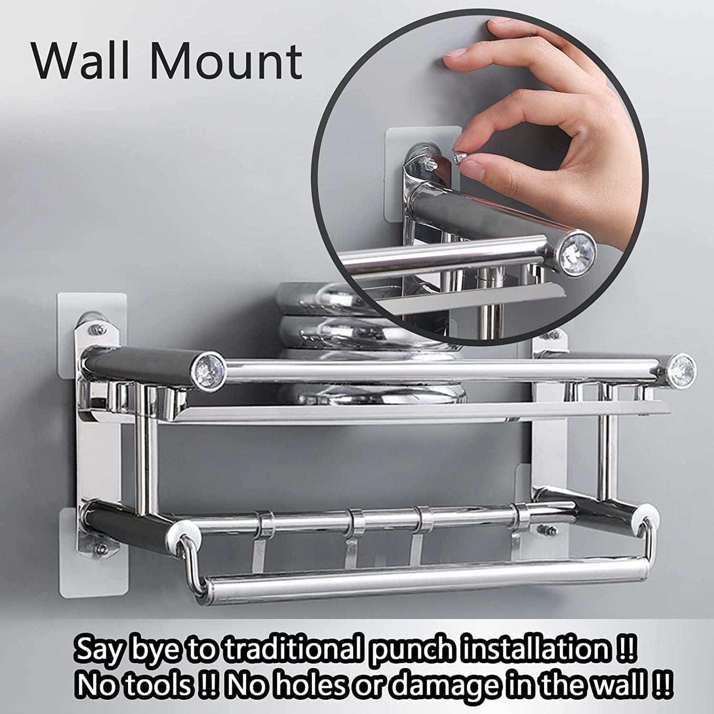 Self Adhesive Wall Hooks – Heavy Duty Stainless Steel (Pack of 10 & 20)