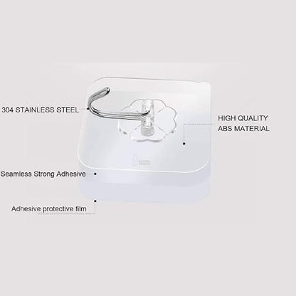 Self Adhesive Wall Hooks, Heavy Duty Sticky Hooks for Hanging 10kg (max), Waterproof Transparent Hooks for Wall (Pack of 20)