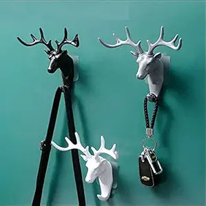 Hanging Hook- Self Adhesive Deer Head Hanging Hook (Pack of 2)