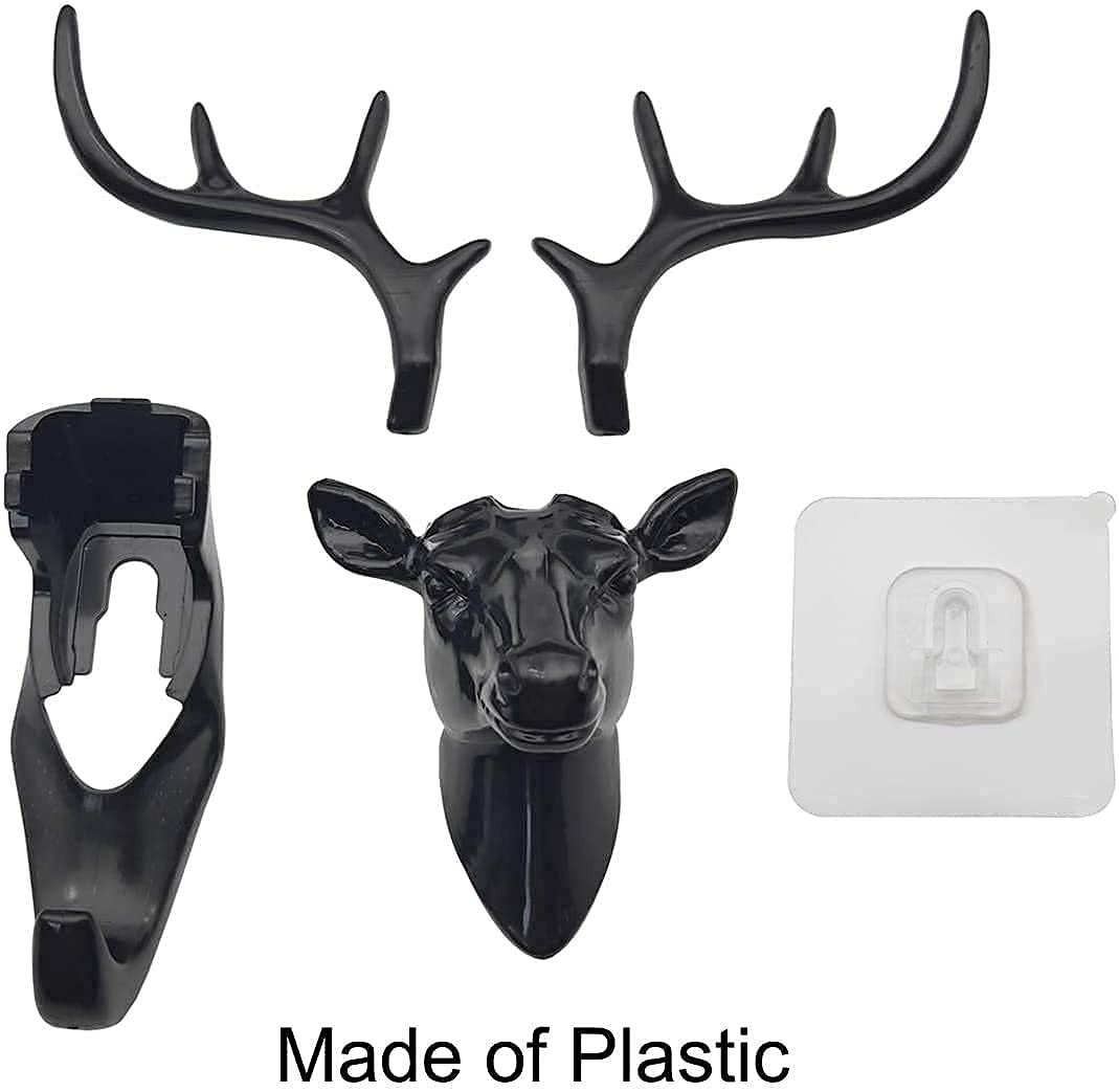 Hanging Hook- Self Adhesive Deer Head Hanging Hook (Pack of 2)