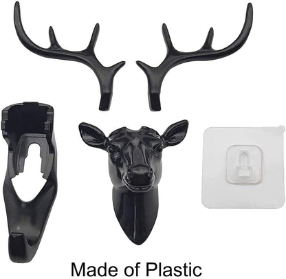 Hanging Hook- Self Adhesive Deer Head Hanging Hook (Pack of 2)