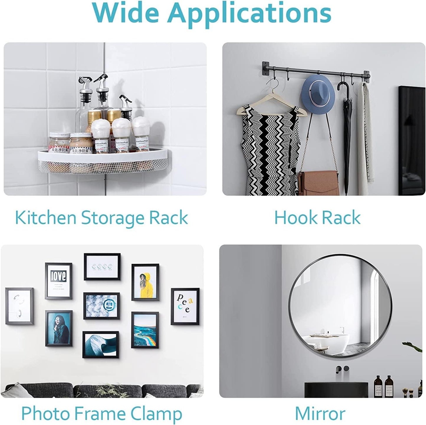 Self Adhesive Wall Hooks – Heavy Duty Stainless Steel (Pack of 10 & 20)