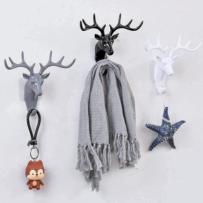 Hanging Hook- Self Adhesive Deer Head Hanging Hook (Pack of 2)